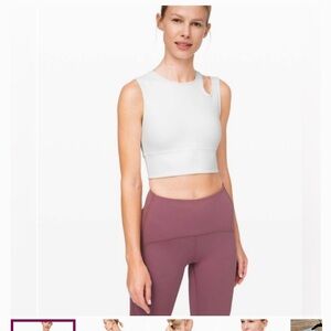 Lululemon Mastered Motion Cropped Tank in white
